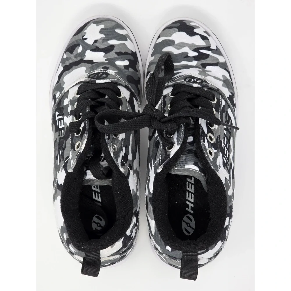 Heelys Pro 20 Print Kids Youth 3 Black Gray Camo Skate Shoes Wheels